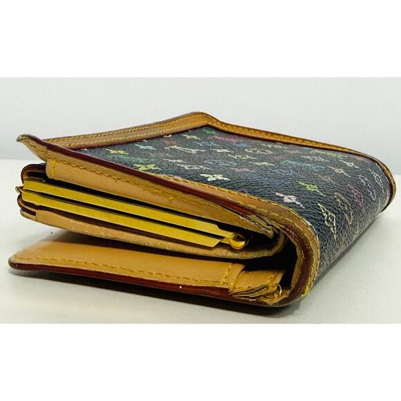 Louis Vuitton Multicolor Monogram Wallet Black Ltd Edition Takashi Murakami COA - Picture 5 of 8